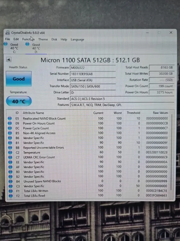 SSD-накопитель Micron MTFDDAK512TBN 2.5 inch SATA SSD 512GB Japan — фото лота 3