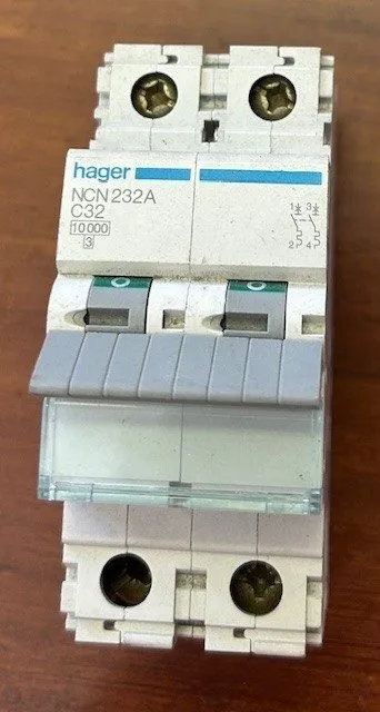 Автоматический выключатель Hager NCN232A 32A Type C Circuit Breaker MCB 2 pol 40