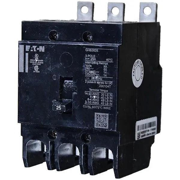 Автоматический выключатель Eaton Cutler Hammer GHB GHB3025 3 Pole 25 Amp 480V Ci
