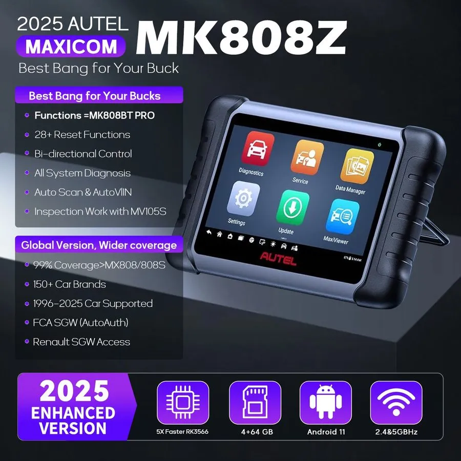 Диагностический сканер AUTEL MK808Z Auto OBD2 Scanner Bidirectional Active Test 