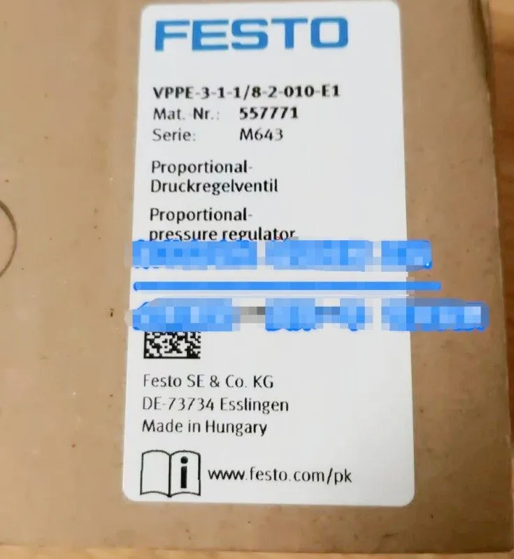 Трубопроводная арматура FESTO Proportional Pressure Regulator VPPE-3-1-1/8-2-010