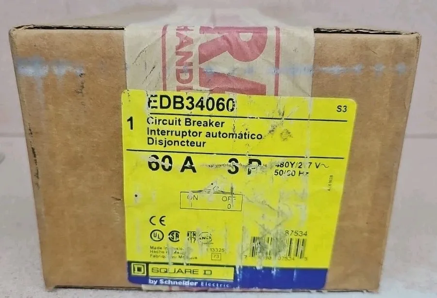 Автоматический выключатель Square D EDB34060 Circuit Breaker 60A 3-Pole 480V AC