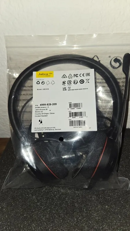 VoIP-шлюз Jabra EVOLVE 20 UC Stereo Black 3.5mm Wired Headset 4999-829-209