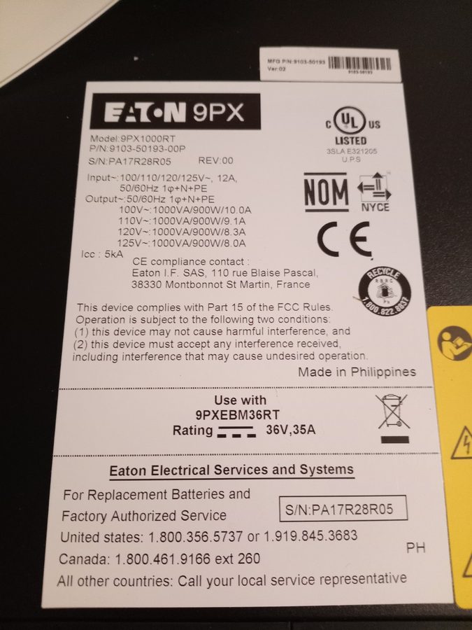 Фото лота 9PX1000RT от продавца №50362