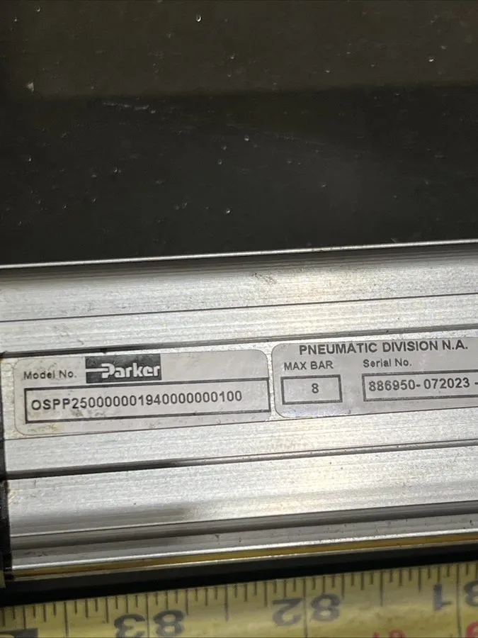 Пневмоцилиндр Parker Pneumatic Rodless Cylinder OSPP250000001940000000100 Max Ba — фото лота 2
