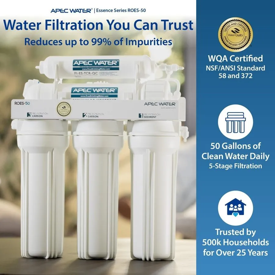 Насос ROES-50, 5-Stage Under Sink Reverse Osmosis Water Filter System, NSF Certi