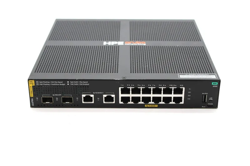 Коммутатор Aruba JL679A ABB 6100 12G Class4 PoE 2SFP+ 139W Switch 12-Port