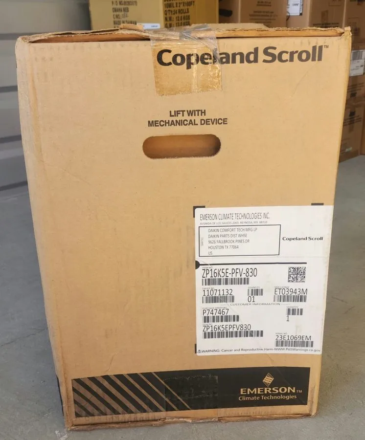 Компрессор Copeland Scroll ZP16K5E-PFV-830 Scroll Compressor 208-230 15,500 R410 — фото лота 1