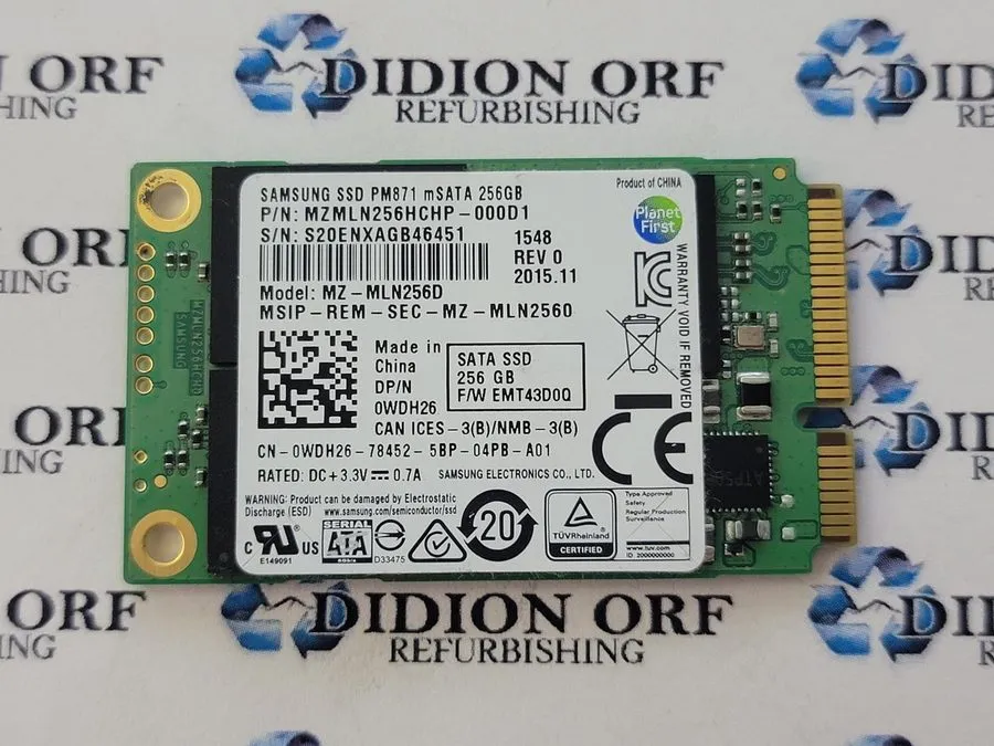 SSD-накопитель SAMSUNG PM871 256GB mSATA SSD MZ-MLN256D, Grade A+, SKU 11038