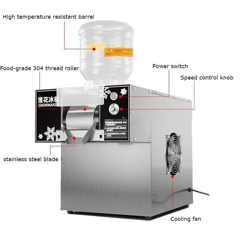 Оборудование для общепита 60kg/24H Commercial Snowflake Machine Ice Shaver Snow  — фото лота 3