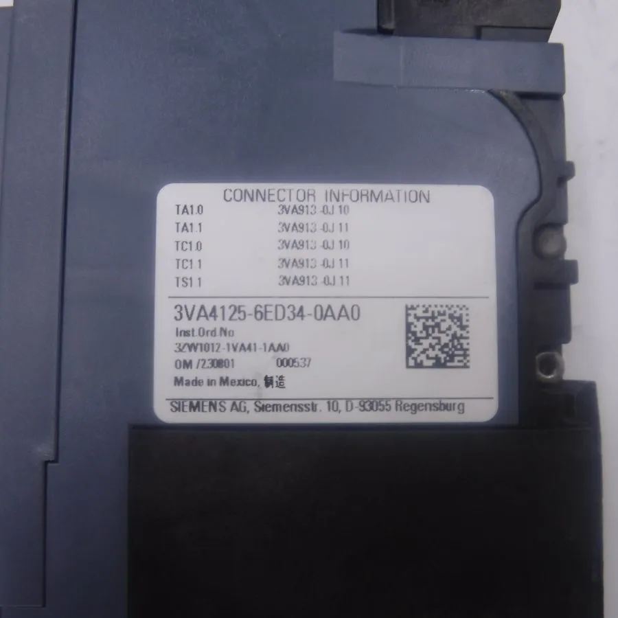 Автоматический выключатель Siemens 3VA4125-6ED34-0AA0 Molded Case Circuit Breake