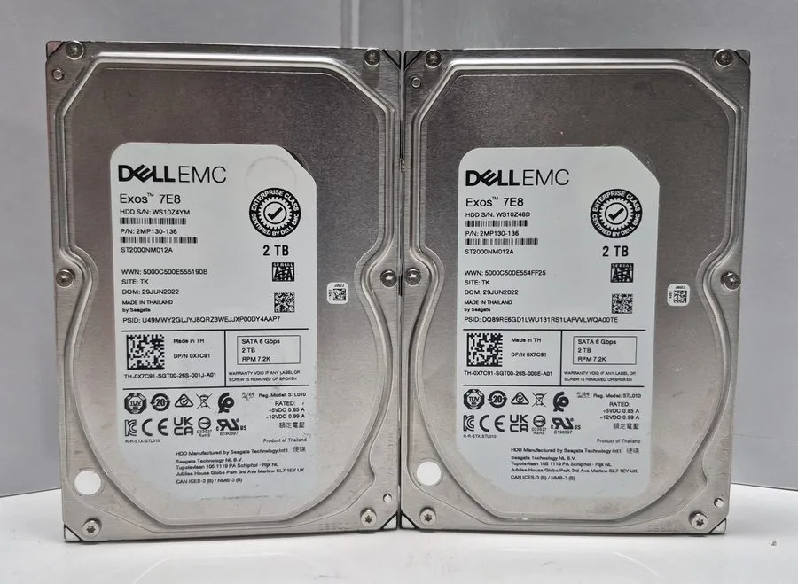 Жёсткий диск Dell EMC Exos 7E8 2TB 7200 RPM 3.5''Inch SATA III Hard Drive P/N: 2