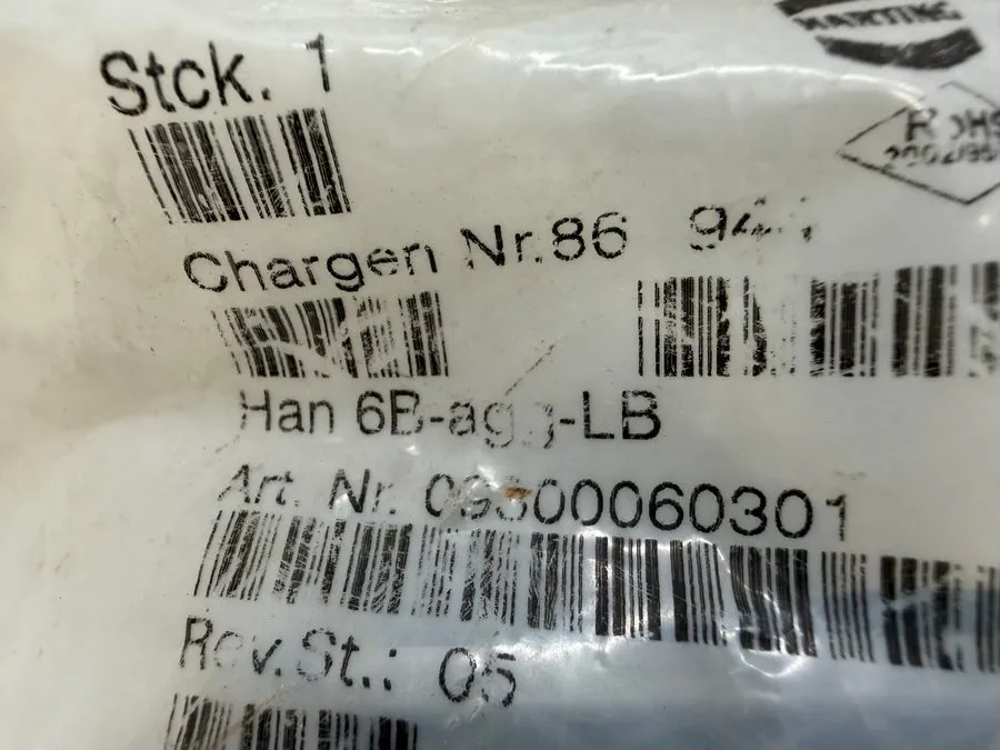 Разъём HARTING HAN-6B-AGG-LB Heavy Duty Power Connector 09300060301 04