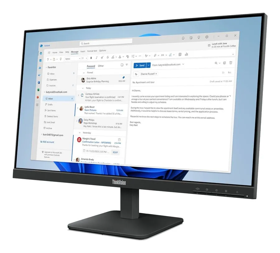 Монитор Lenovo ThinkVision S24-4e 24" Class Full HD LED Monitor 16:9 Raven Black