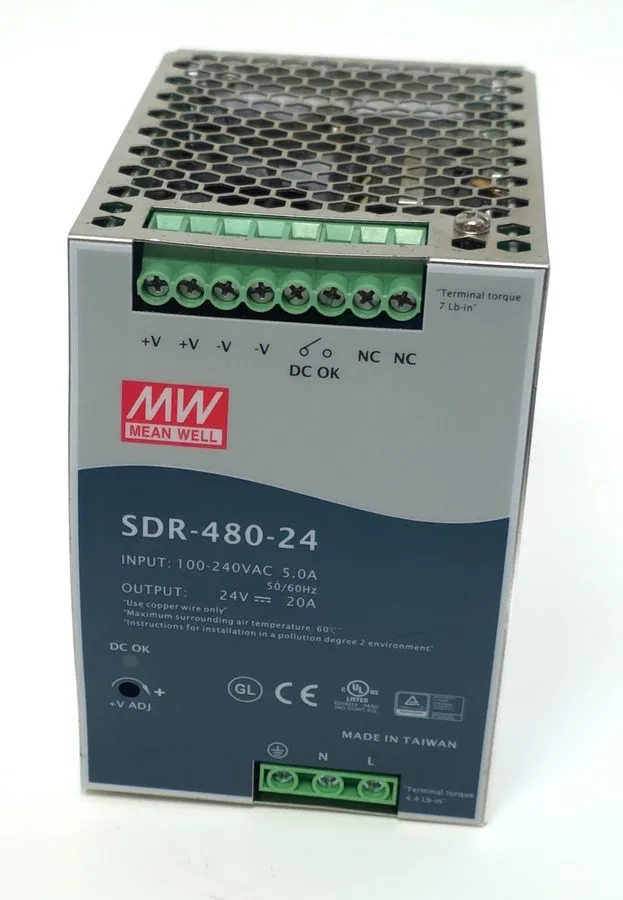 Блок питания MEAN WELL SDR-480-24 DIN Rail Power Supply 24V 20A 480W 100-240VAC