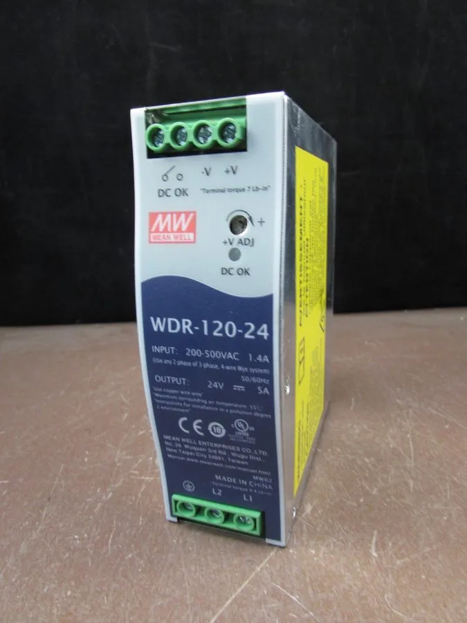 Блок питания MEAN WELL WDR-120-24 120W 24V 5A DIN Rail Power Supply 180-550VAC