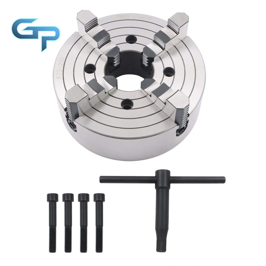 Режущий инструмент LABLT 10" K72-250 4-Jaw Lathe Chuck 0.6-9.84in Clamping Range — фото лота 2