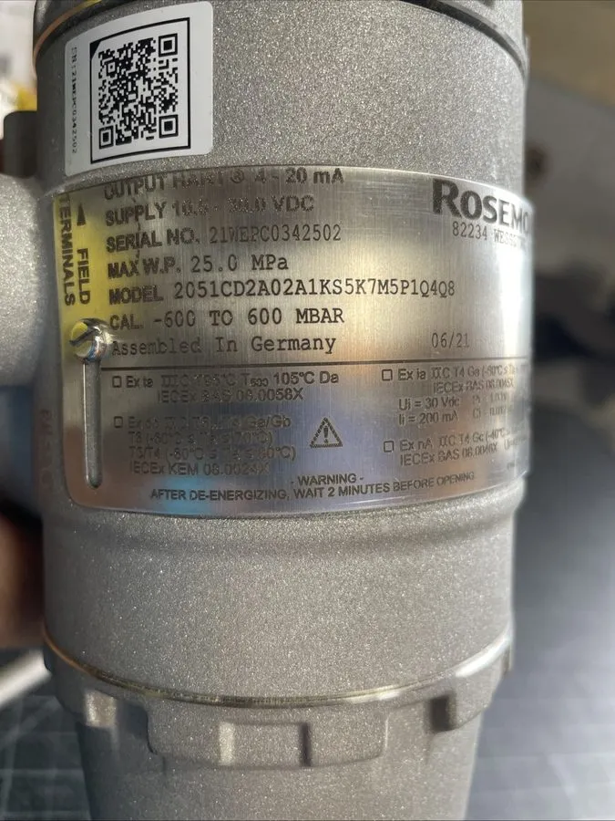 Датчик давления Rosemount Model 2051cd2a02a1ks5k7m5p1q4q8 Pressure Transmitter — фото лота 2
