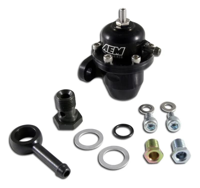 Трубопроводная арматура AEM 25-303BK Adjustable Fuel Pressure Regulator Black