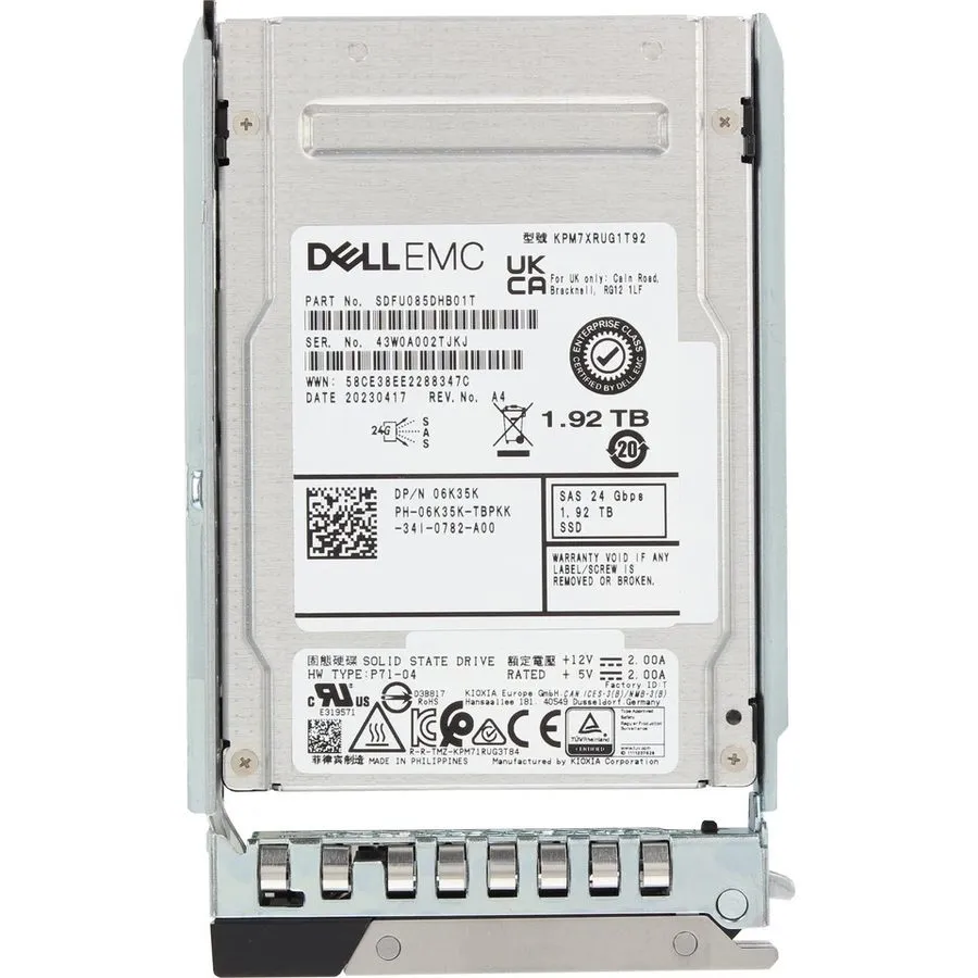 SSD-накопитель Dell 06K35K 6K35K 1.92TB 24Gbps SAS RI TLC 2.5 Dell SSD G14 KIT