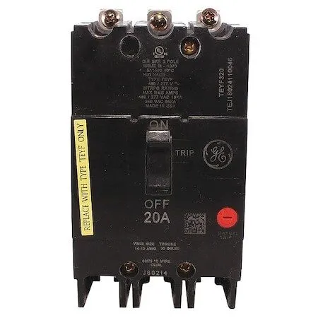 Автоматический выключатель GE TEJ18024110046 Molded Case Circuit Breaker 20A 3 P — фото лота 1