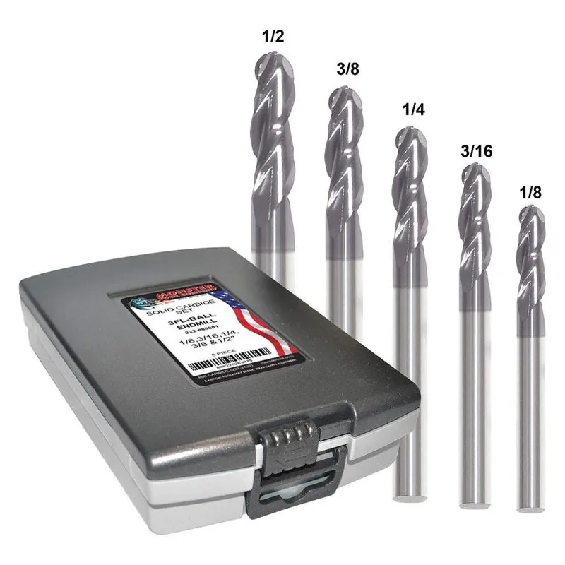 Режущий инструмент Zoro Select 222-888882 End Mill Set, 0.5 In, Carbide