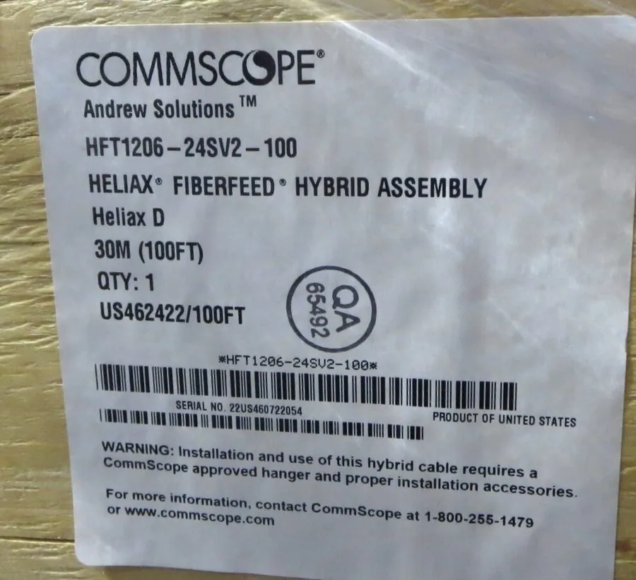 Кабель COMMSCOPE HFT1206-24SV2-100 HELIAX® FiberFeed® Hybrid Cable Assembly 100  — фото лота 2