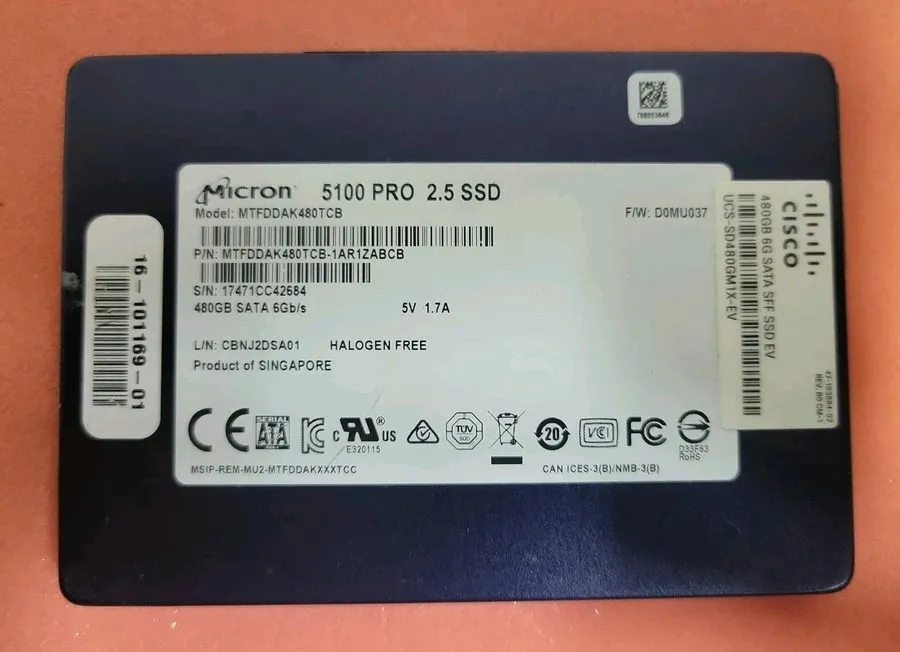 SSD-накопитель Micron 5100 Pro 480GB Internal SSD 2.5" SATA 6Gbps MTFDDAK480TCB  — фото лота 1