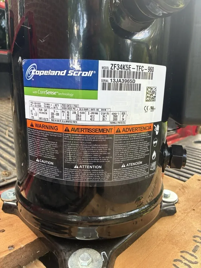 Компрессор Copeland Scroll Zf34k5e TFC -960 Compressor 3 Phase — фото лота 1