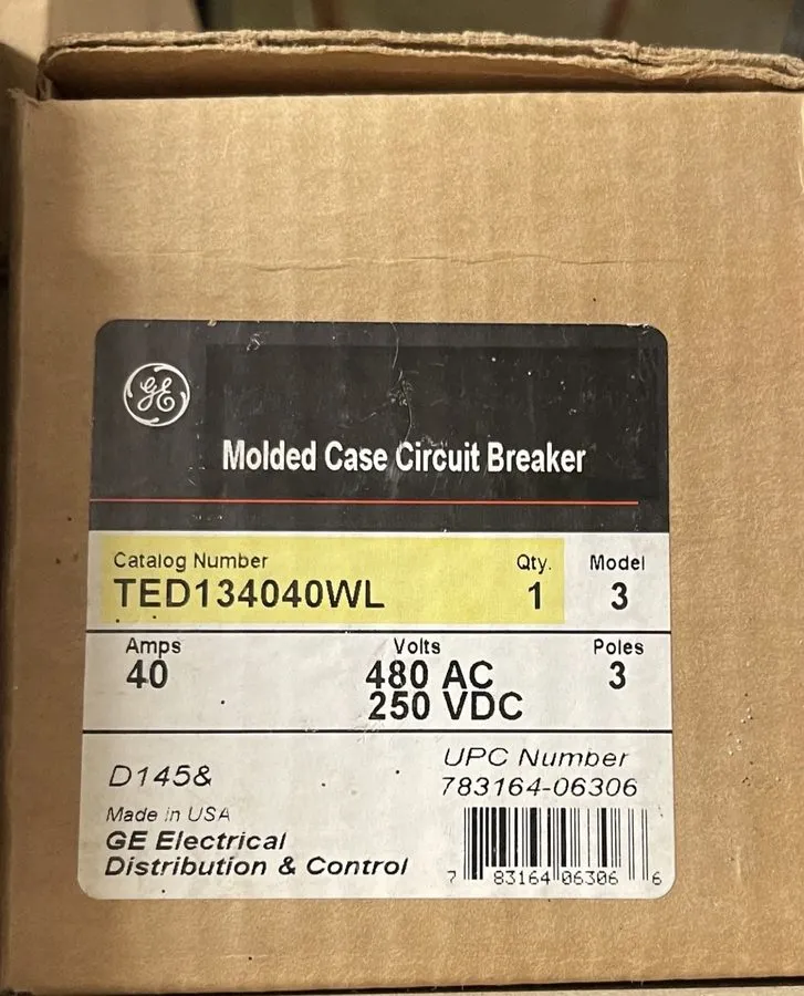 Автоматический выключатель General Electric GE TED134040WL 3p 40a 480v Circuit B