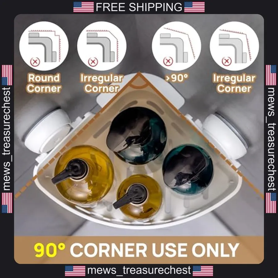 Вакуумная присоска Corner Shower Caddy Suction Cup White 10.6x8.7 inches — фото лота 2