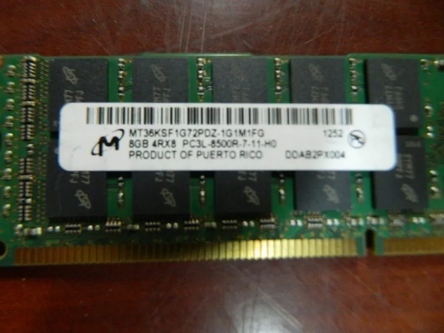 Модуль памяти Micron 8GB DDR3 PC3L-8500R 4RX8 ECC MT36KSF1G72PDZ-1G1M1FG RAM Mem