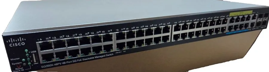 Коммутатор Cisco SG350X-48PV-K9-NA 48-Port Gigabit PoE+ Managed Switch 4x 10G SF — фото лота 2