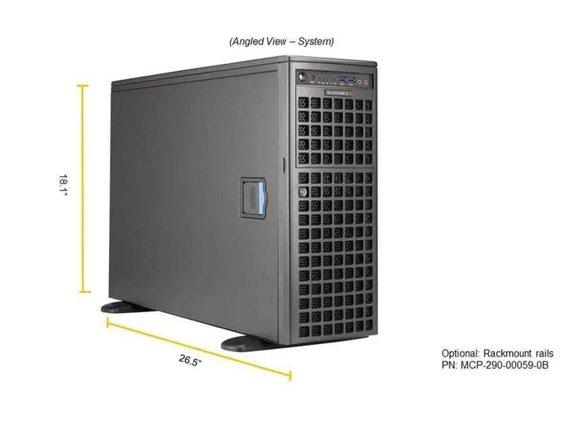 Сервер Supermicro SYS-540A-TR 4GPU Server 8X3.5" With 2x 2000W PUS Support LGA41