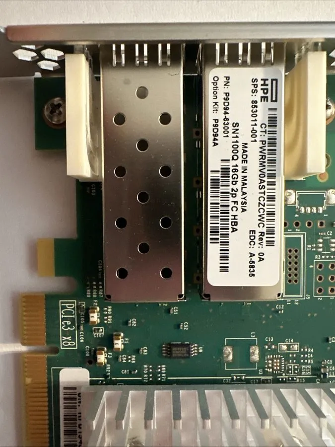 Контроллер HP 853011-001 P9D94A SN1100Q QLE2692 16GB Dual Port FC HBA — фото лота 2