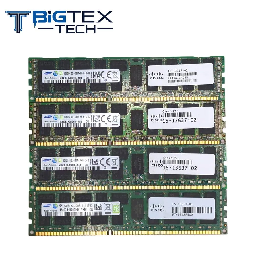 Модуль памяти 32GB (4x8GB) Samsung M393B1K70DH0-YK0 DDR3 1600MHz ECC RDIMM Cisco