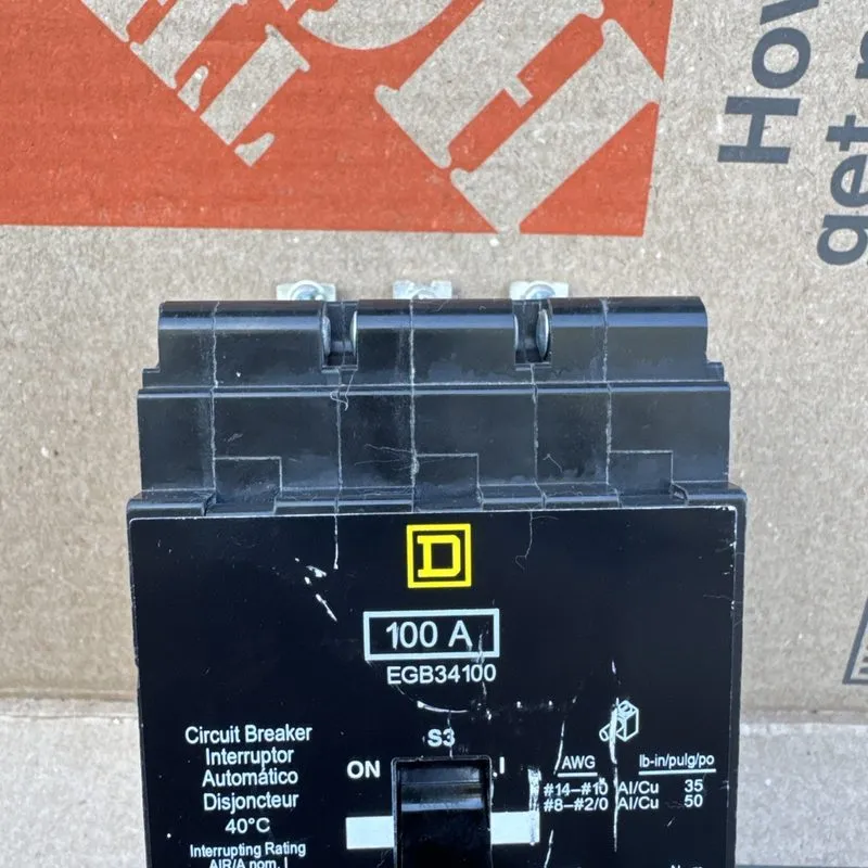 Автоматический выключатель EGB34100 Square D 100 Amp 480V 3 Pole Bolt On Circuit — фото лота 2