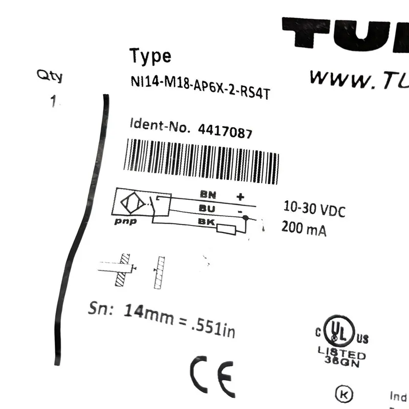 Датчик приближения Turck NI14-M18-AP6X-2-RS4T Inductive Proximity Sensor 14mm PN