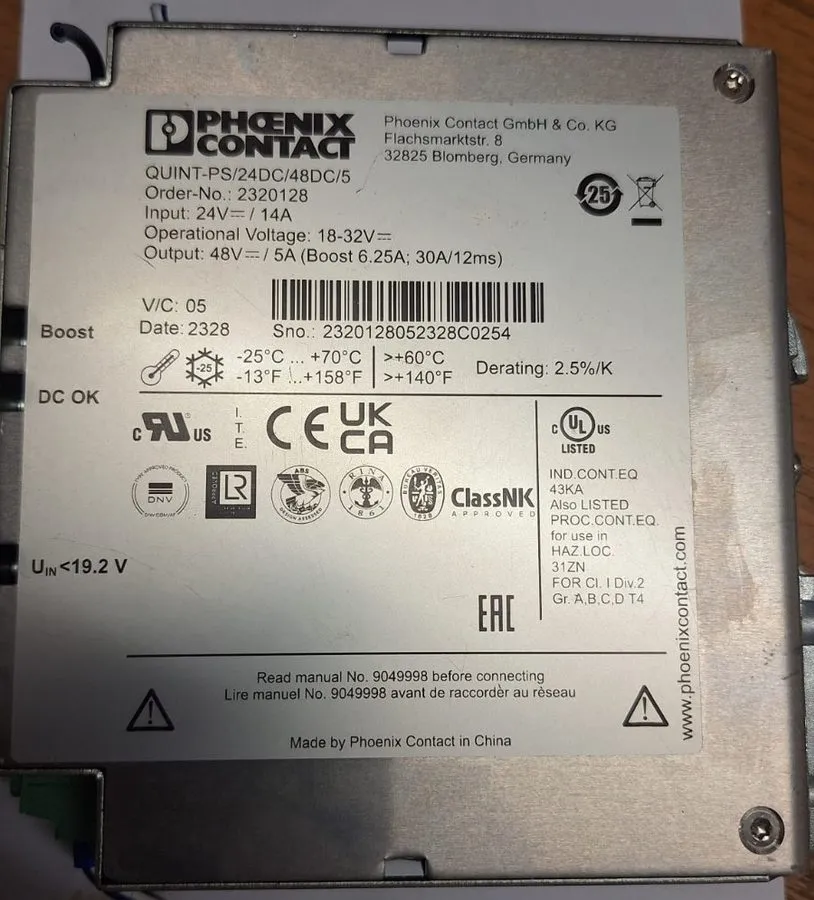 Блок питания Phoenix Contact 2320128 QUINT-PS/24DC/48DC/5 DIN Rail Power Supply