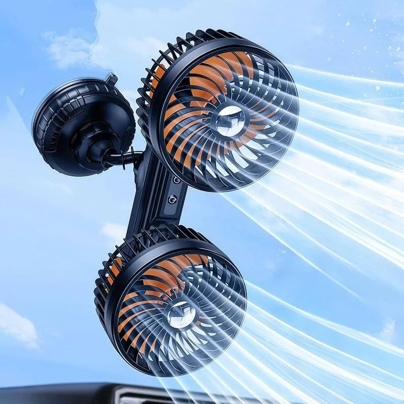 Нивелир Dual Head Fan Suction Cup Mount 4000mAh Battery 360° Adjustable Portable