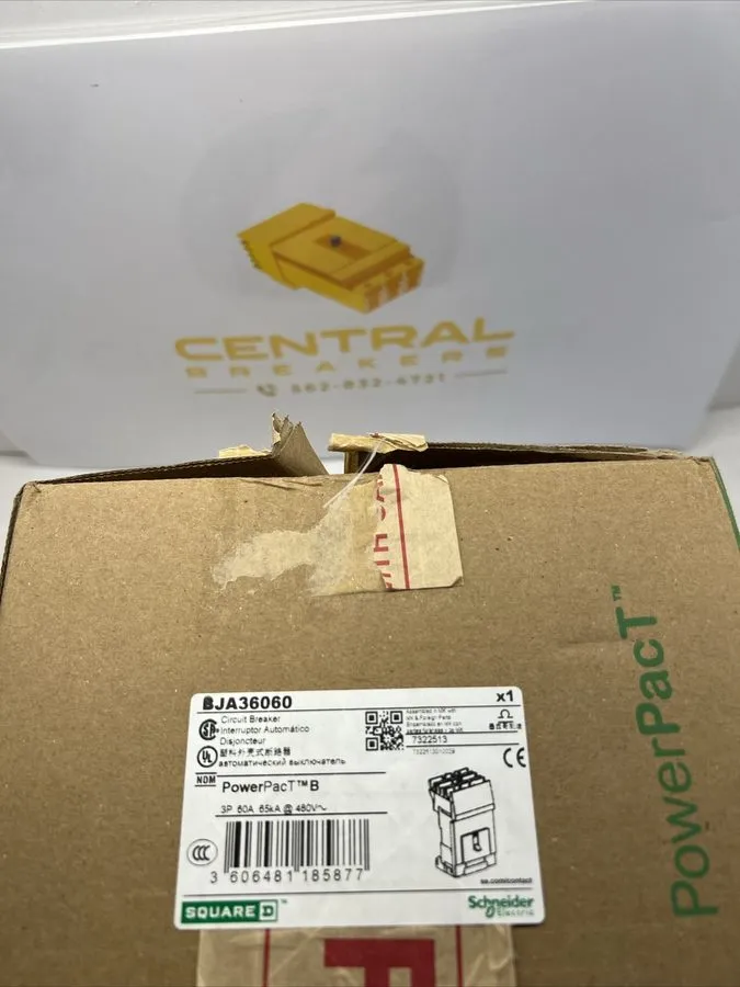 Автоматический выключатель SQUARE D POWERPACT BJA36060 60A 3 Pole 65kA@480V I-LI — фото лота 1