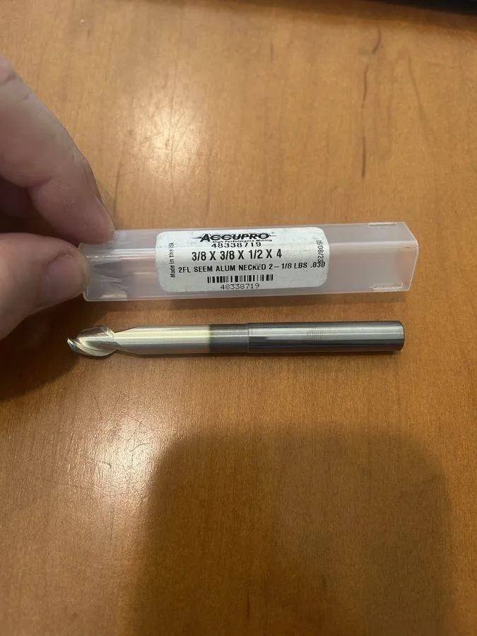 Режущий инструмент Accupro 48338719 3/8” Dia 1/2” LOC 2 FL Carbide End Mill — фото лота 1