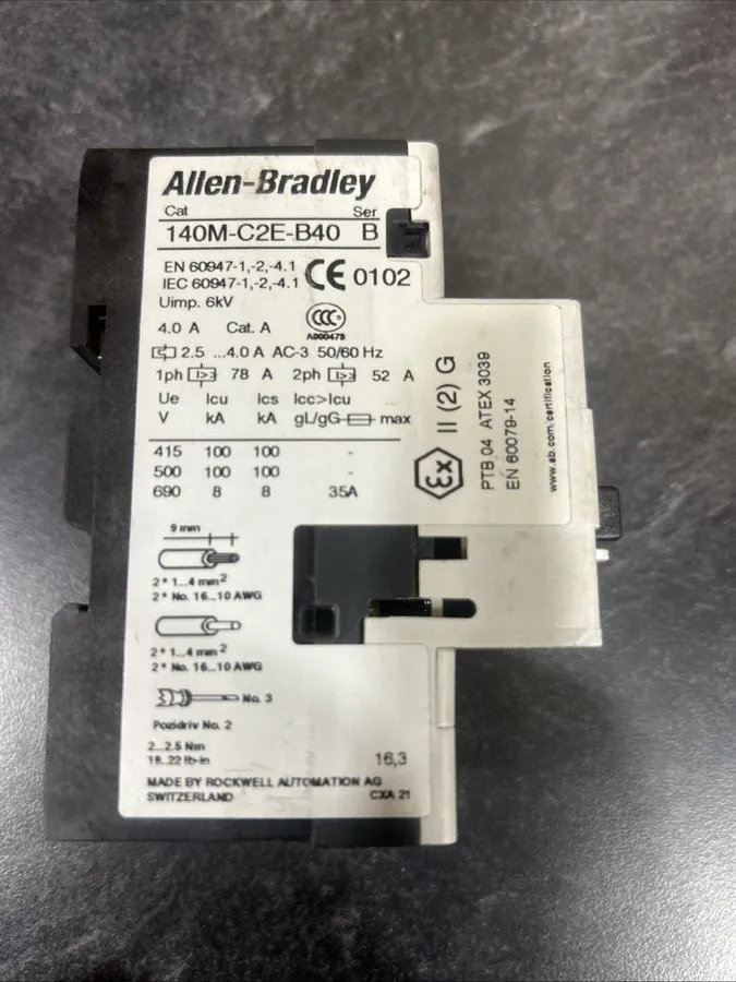Автоматический выключатель Allen Bradley 140M-C2E-B40 Motor Protection Circuit B — фото лота 1