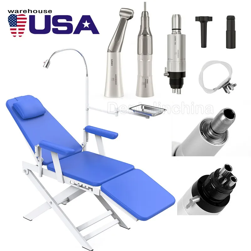 Стоматологический наконечник Dental Portable Mobile Chair LED Light Folding Chai — фото лота 1