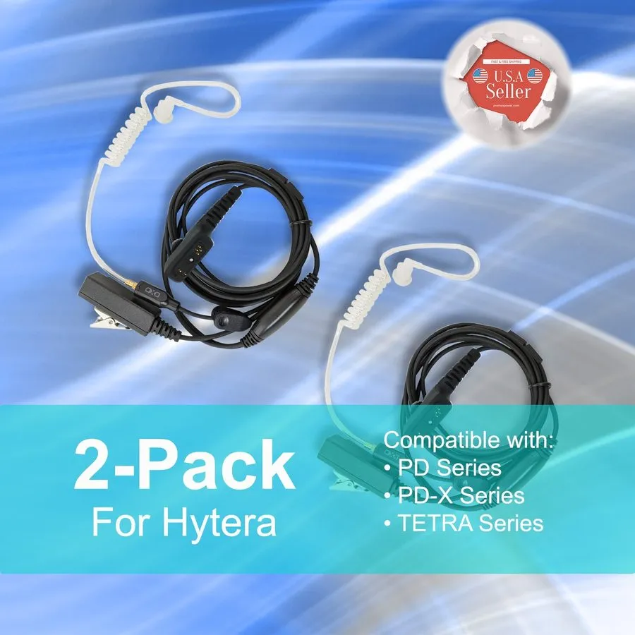 Гарнитура 5x Acoustic (2-Wire) Tube PTT Earpiece для Hytera Radios PD700 PT560 P