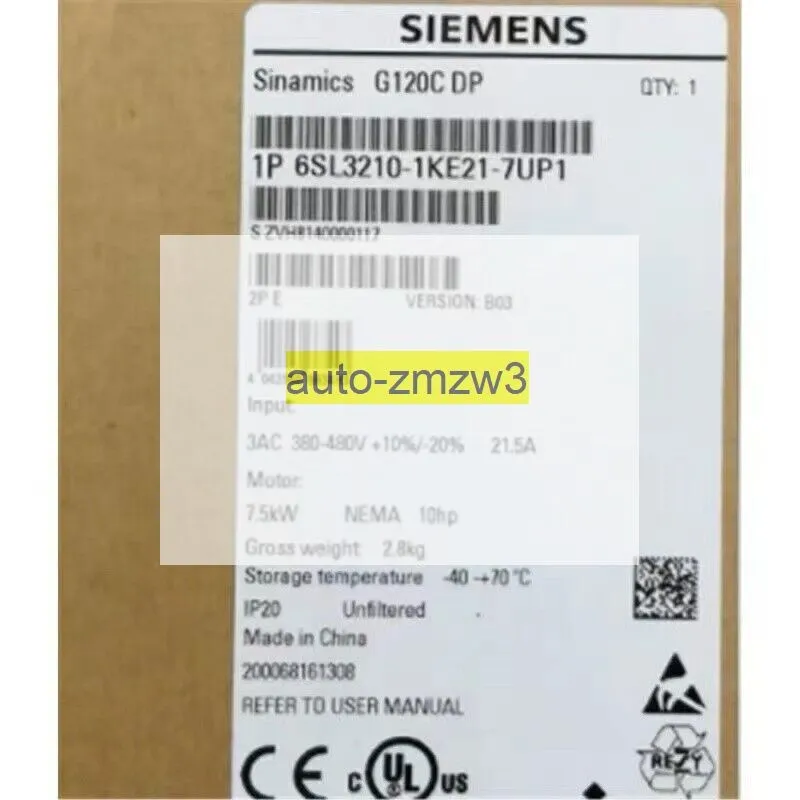 Частотный преобразователь 6SL3 210-1KE21-7UP1 SIEMENS SINAMICS G120C Rated Power