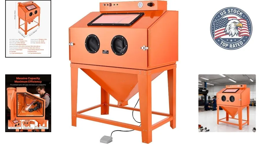 Оборудование ЧПУ 115-Gallon Heavy Duty Sandblasting Cabinet with Dual Guns & 1.6 — фото лота 1