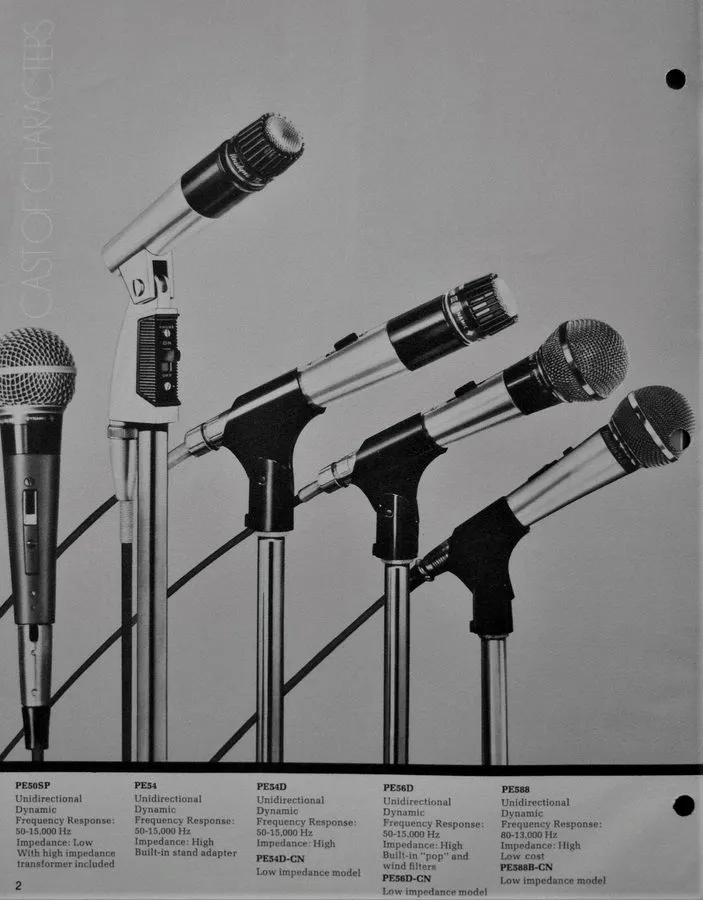 Микрофон Vintage Shure Model PE50SP Dynamic Vocal Microphone with On/Off Switch
