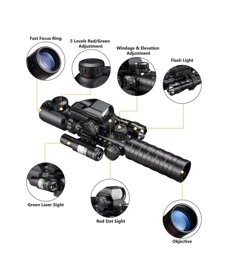 Оптико-электронная система MidTen 3-9x32 Scope Combo with Dual Illuminated Scope