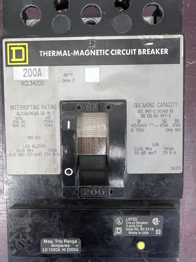 Автоматический выключатель PULLOUT Square D KCL34200 Circuit Breaker 3P 200A 65k